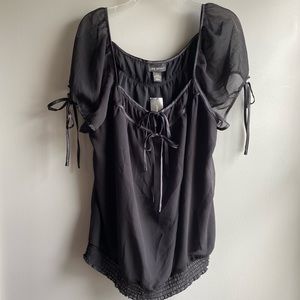 Lane Bryant /Black Top w/Tie Details - 22/24 (NWT)